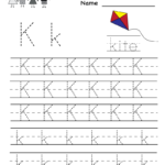 Kindergarten Letter K Writing Practice Worksheet Printable
