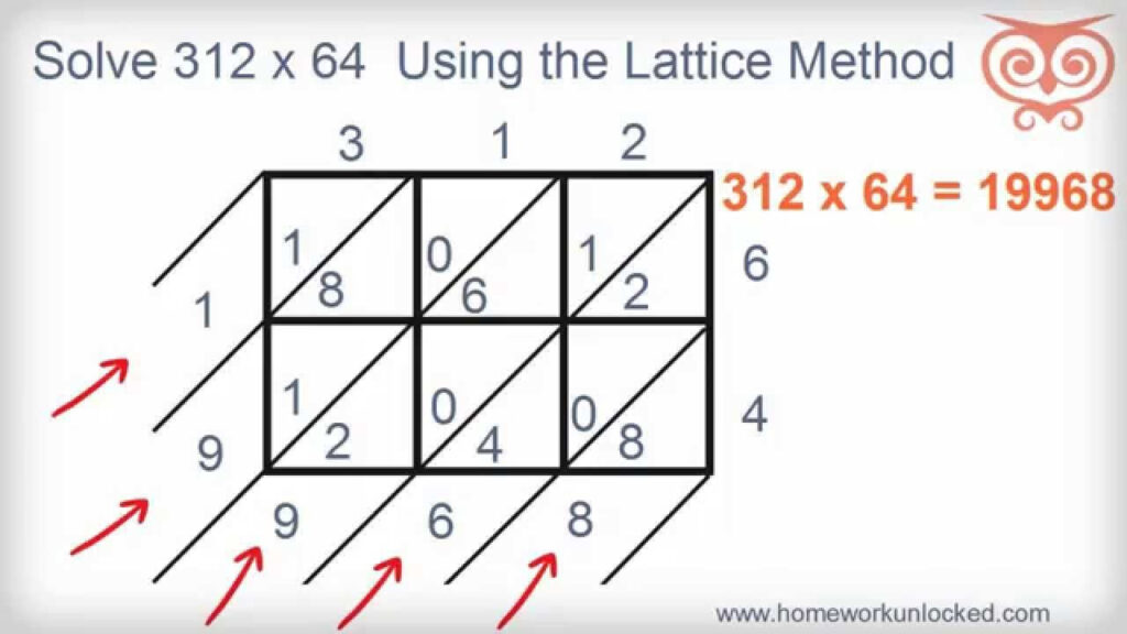 Lattice Method Multiplication With 3 Digit Numbers | Lattice