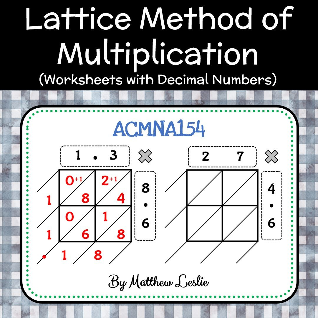 Lattice Method Of Multiplication (Worksheets With Decimal