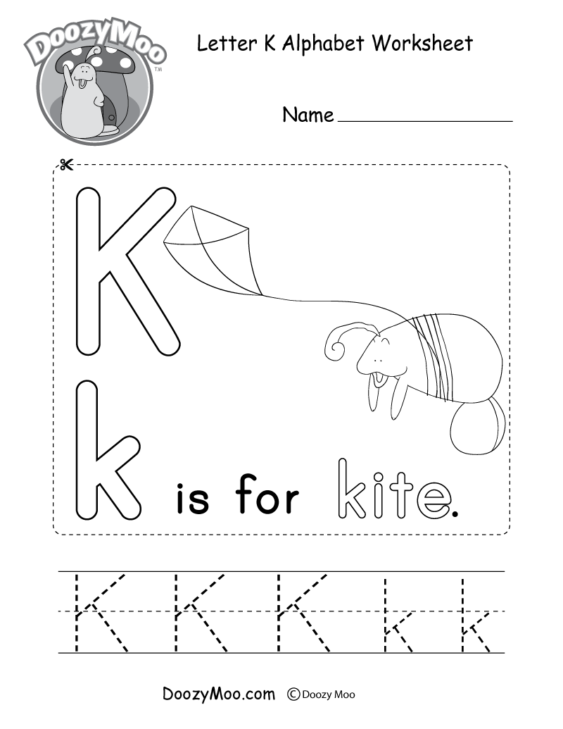 Letter K Alphabet Activity Worksheet - Doozy Moo