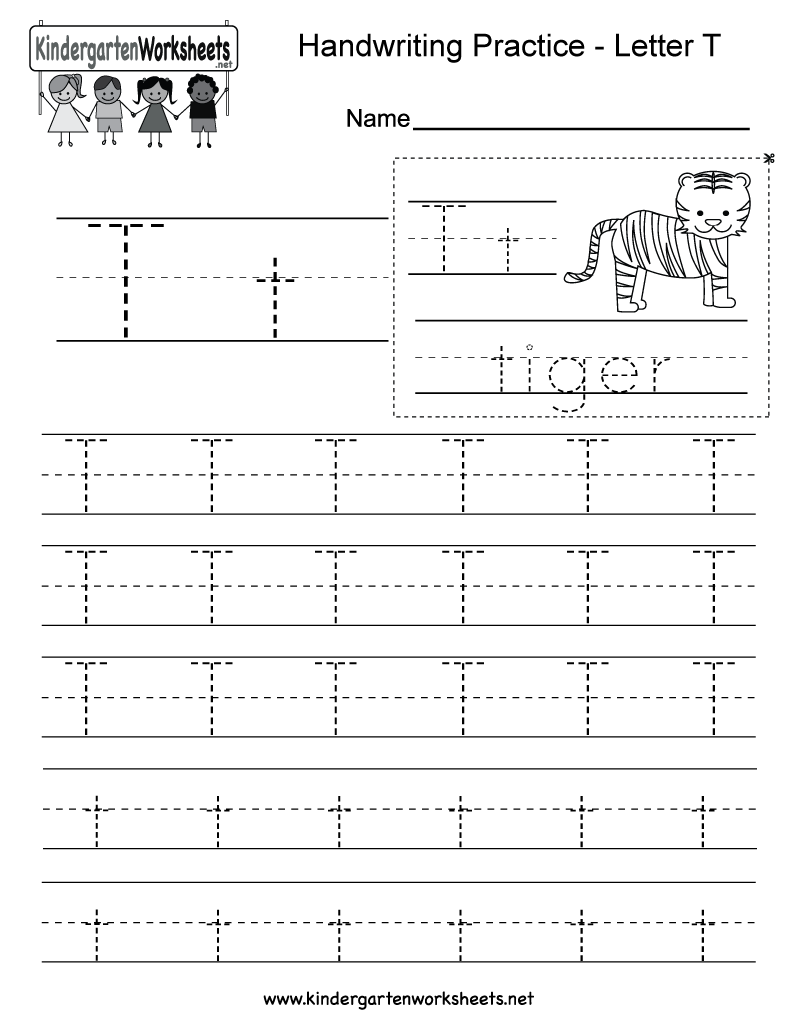 Letter T Writing Practice Worksheet - Free Kindergarten pertaining to Letter T Worksheets For Kinder