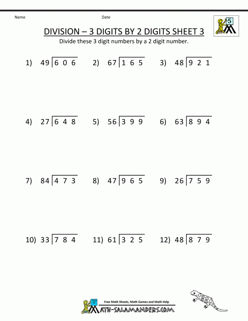 Long Division Worksheets For 5Th Grade | Division Worksheets