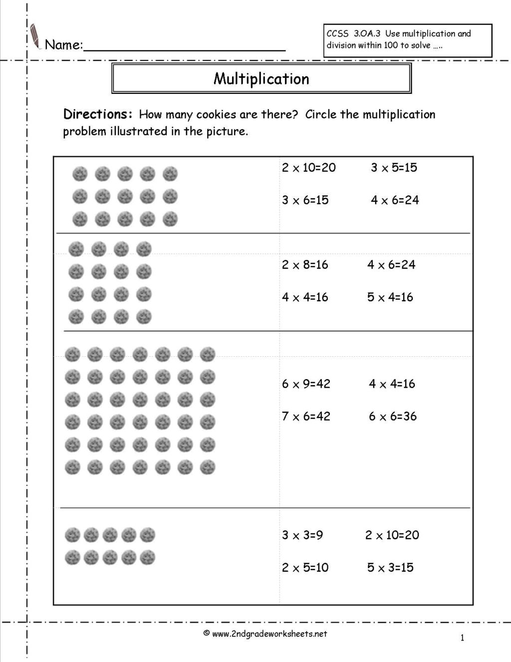 Math Worksheet ~ Multiplication Arrays Worksheetmmonre State
