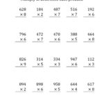 Math Worksheet ~ The Multiplying Digit Numberlarge P