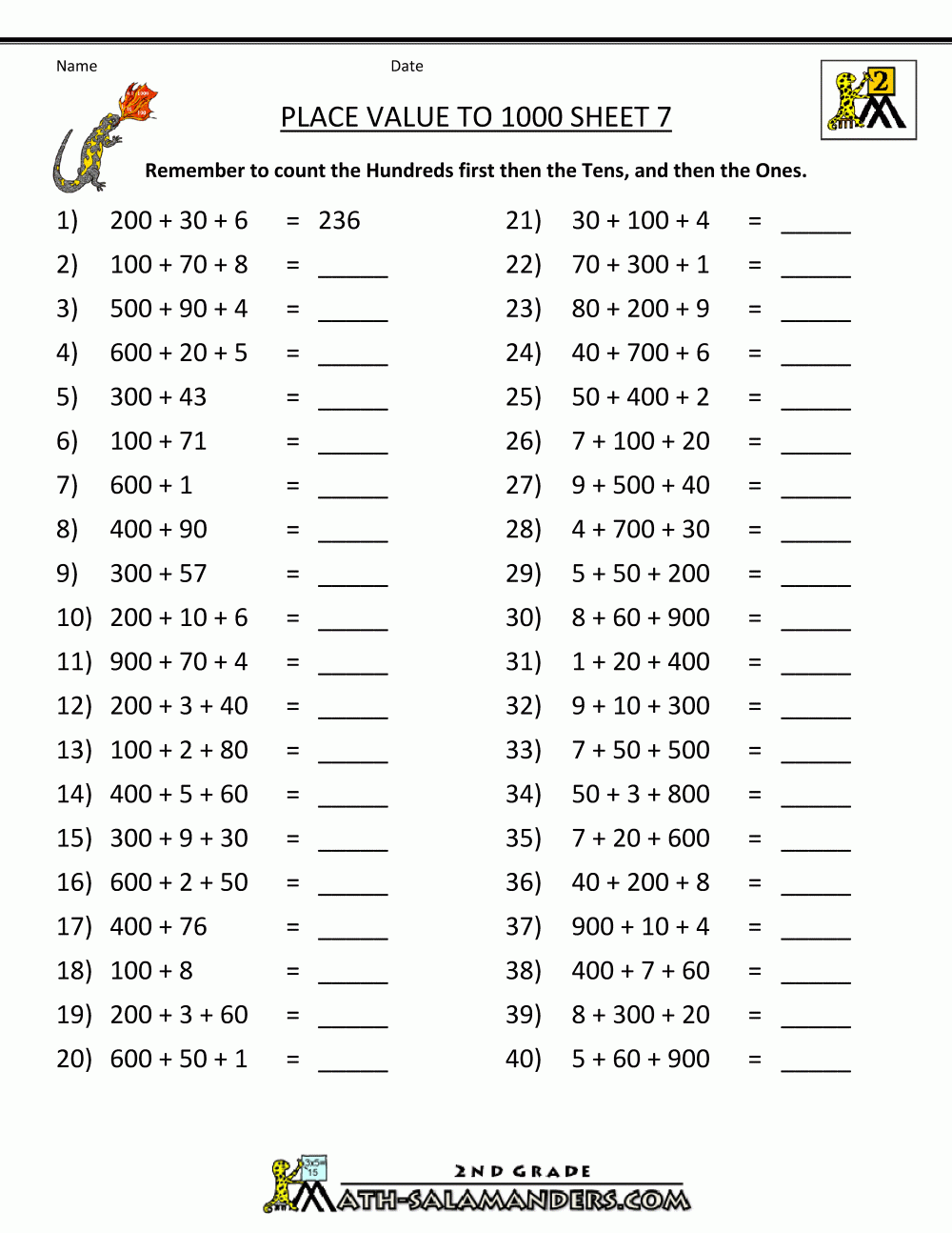 Math Worksheet ~ Year Maths Worksheets Printable Place Value