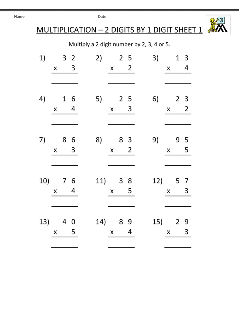 Math Worksheets For Grade 3 | Multiplication Worksheets, 3Rd