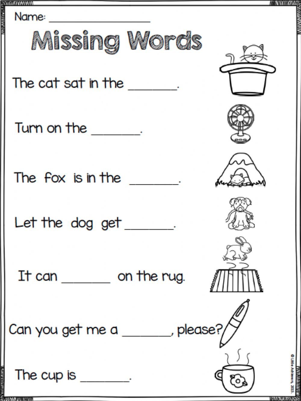 Missing Words Worksheet