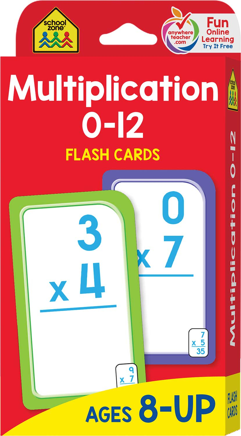 Multiplication 0-12 Flash Cards - Over The Rainbow