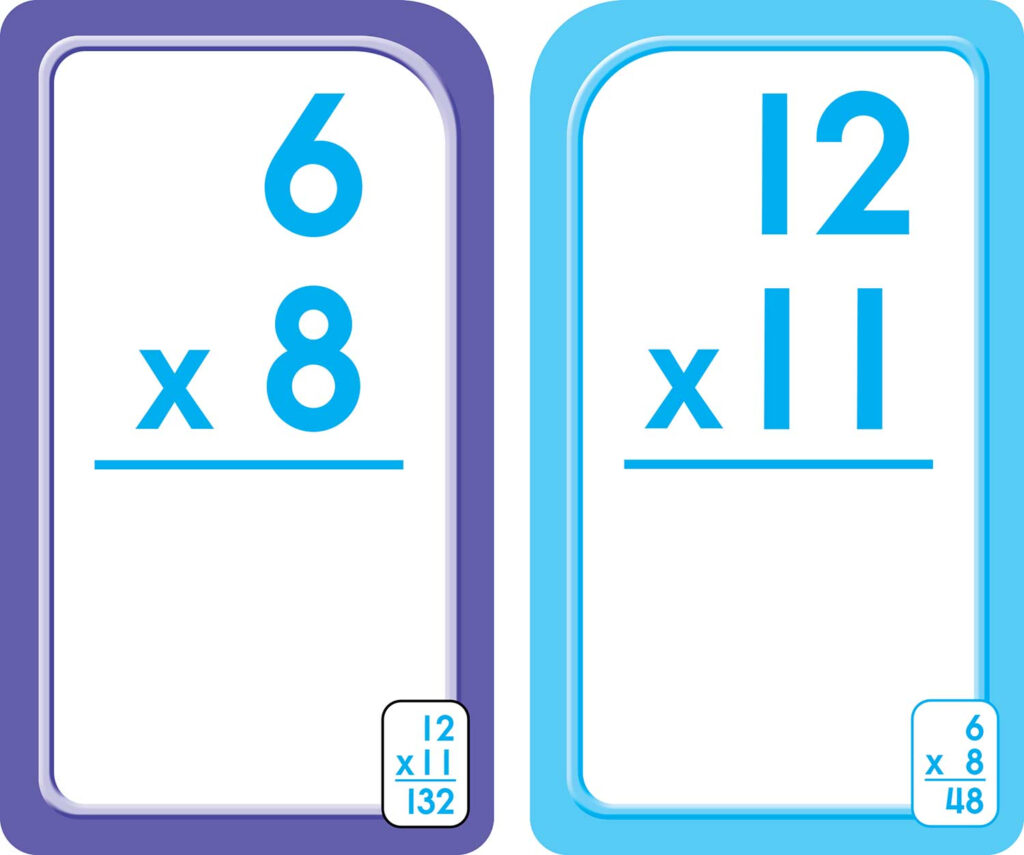 Multiplication 0 12 Flash Cards   Over The Rainbow