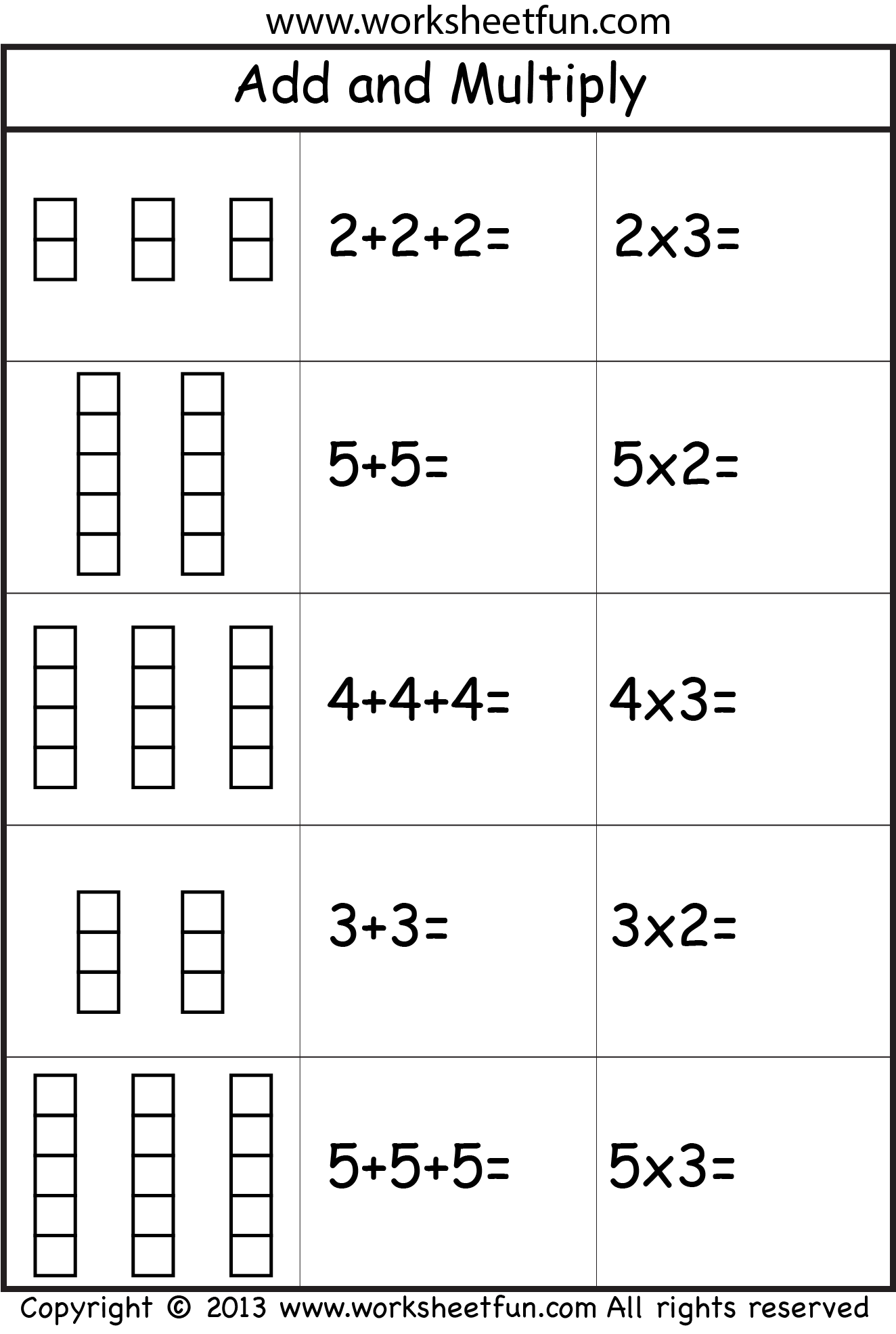 Multiplication – Add And Multiply – Repeated Addition -Two