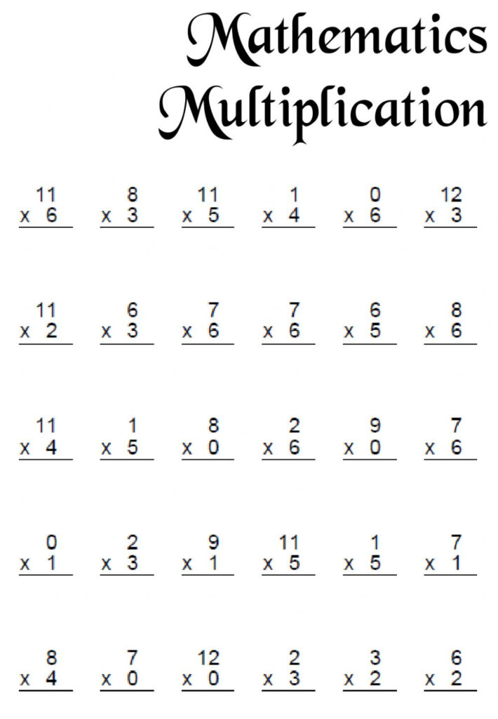 Multiplication Drill X3, X4 And X6 Worksheet