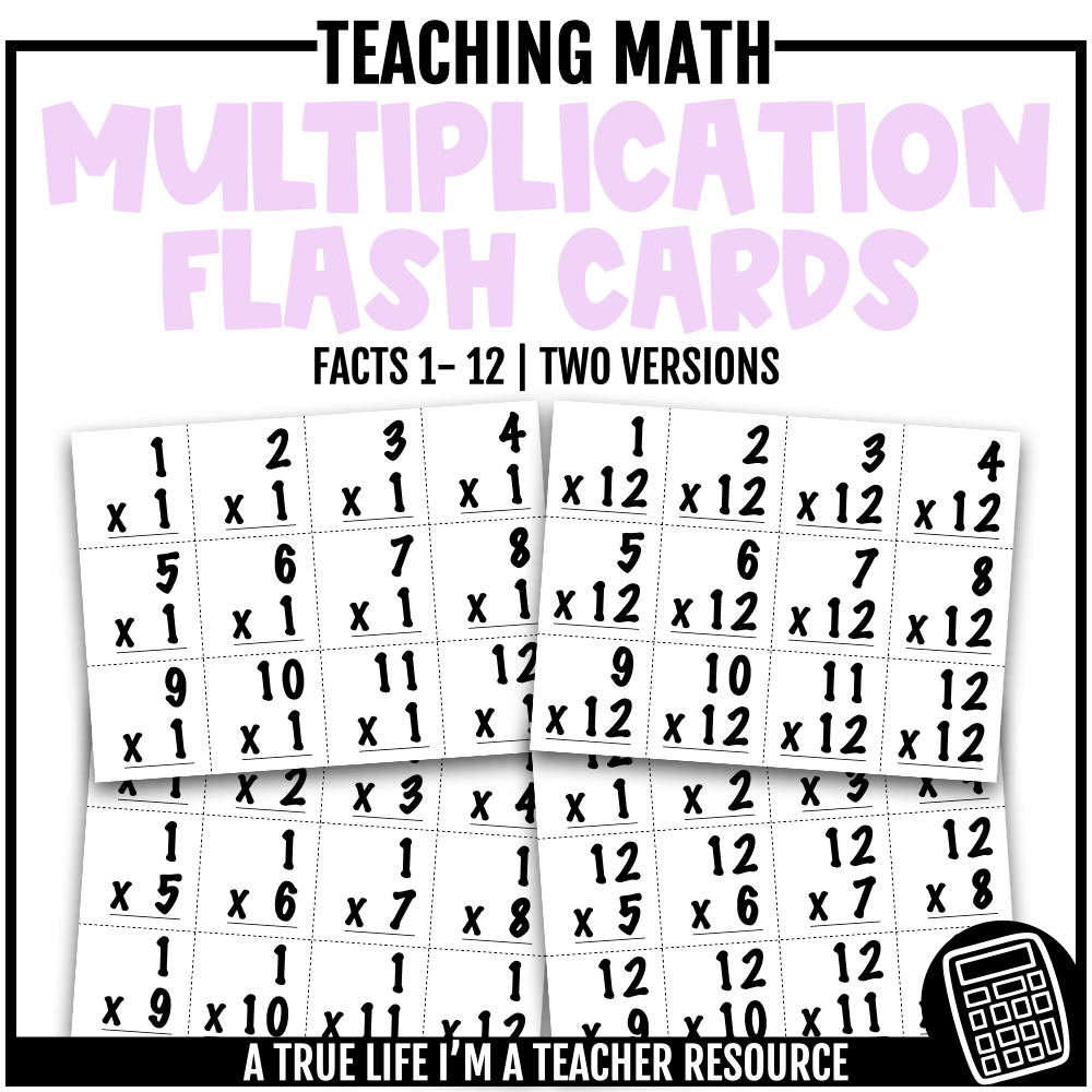 Multiplication Flash Cards 1-12 | Multiplication Flashcards