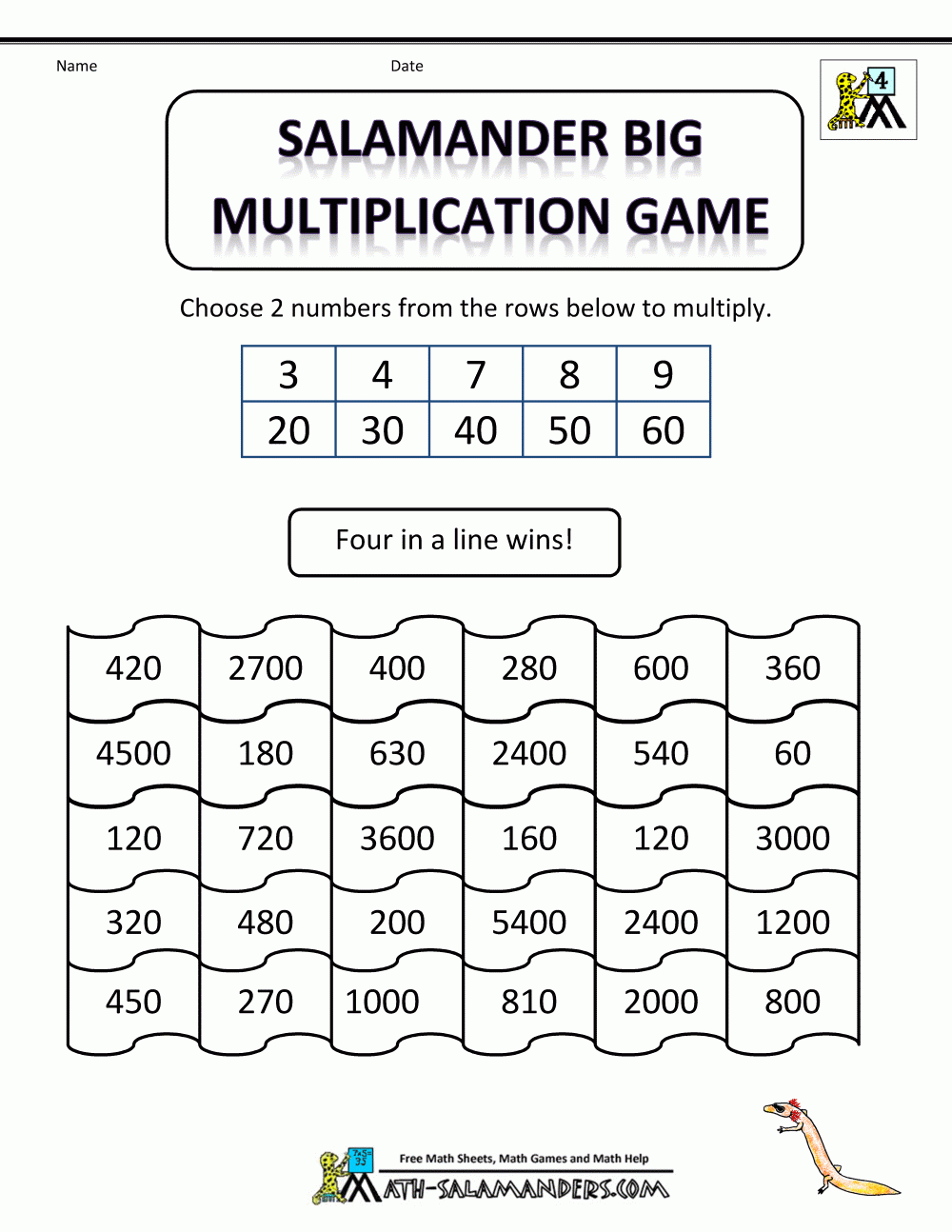 Multiplication Math Games