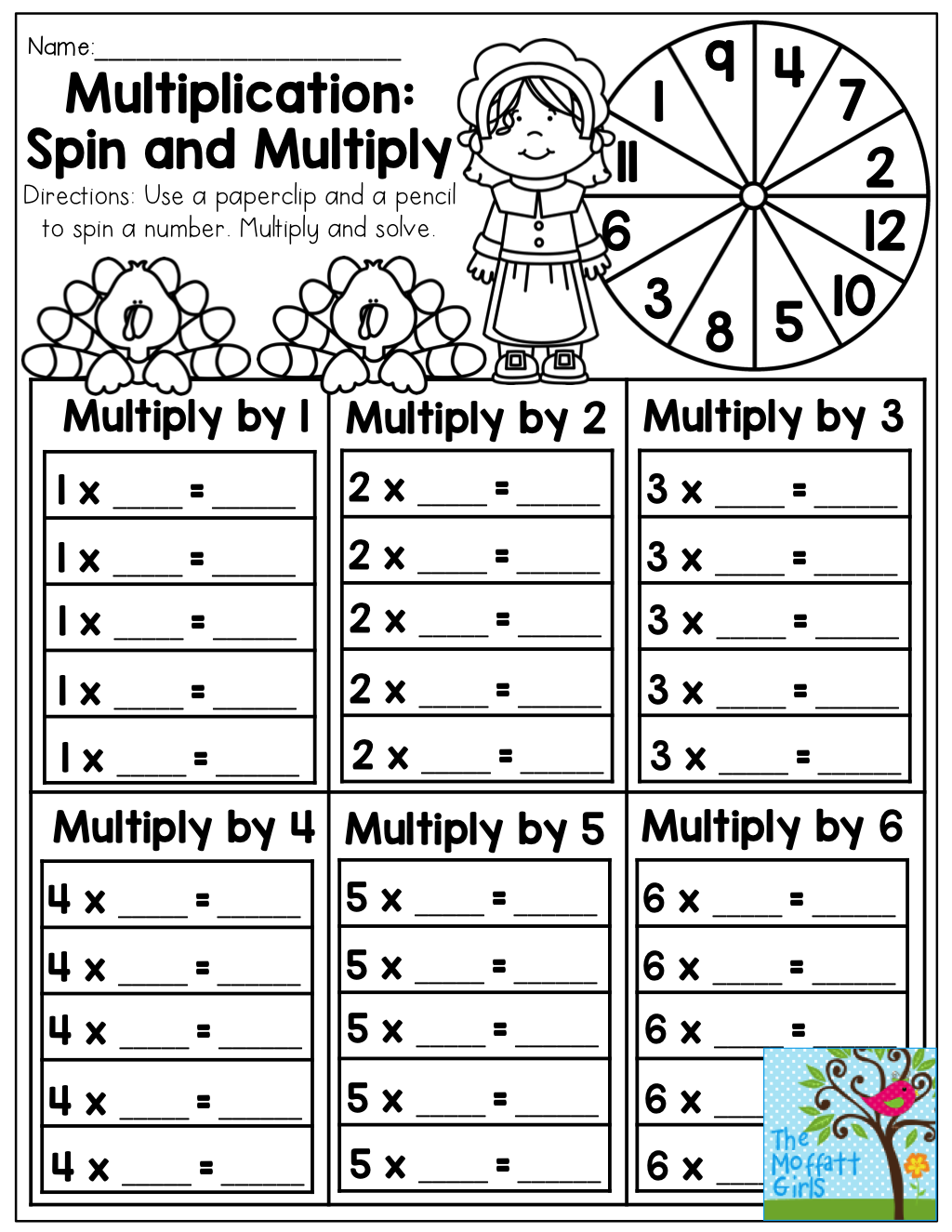Multiplication: Spin And Multiply- Such A Fun Multiplication