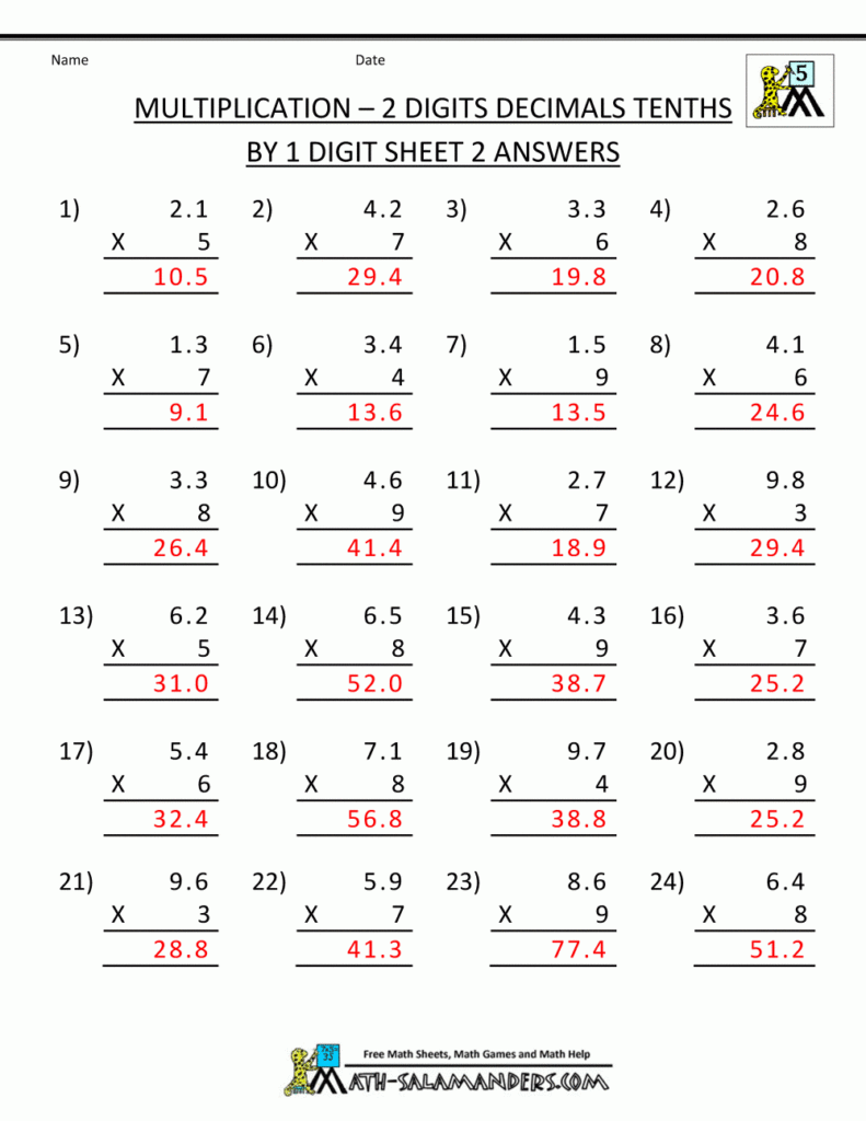 Multiplication Worksheets And Answers | Math Answers, 4Th Multiplication Worksheets And Answers | Math Answers, 4Th