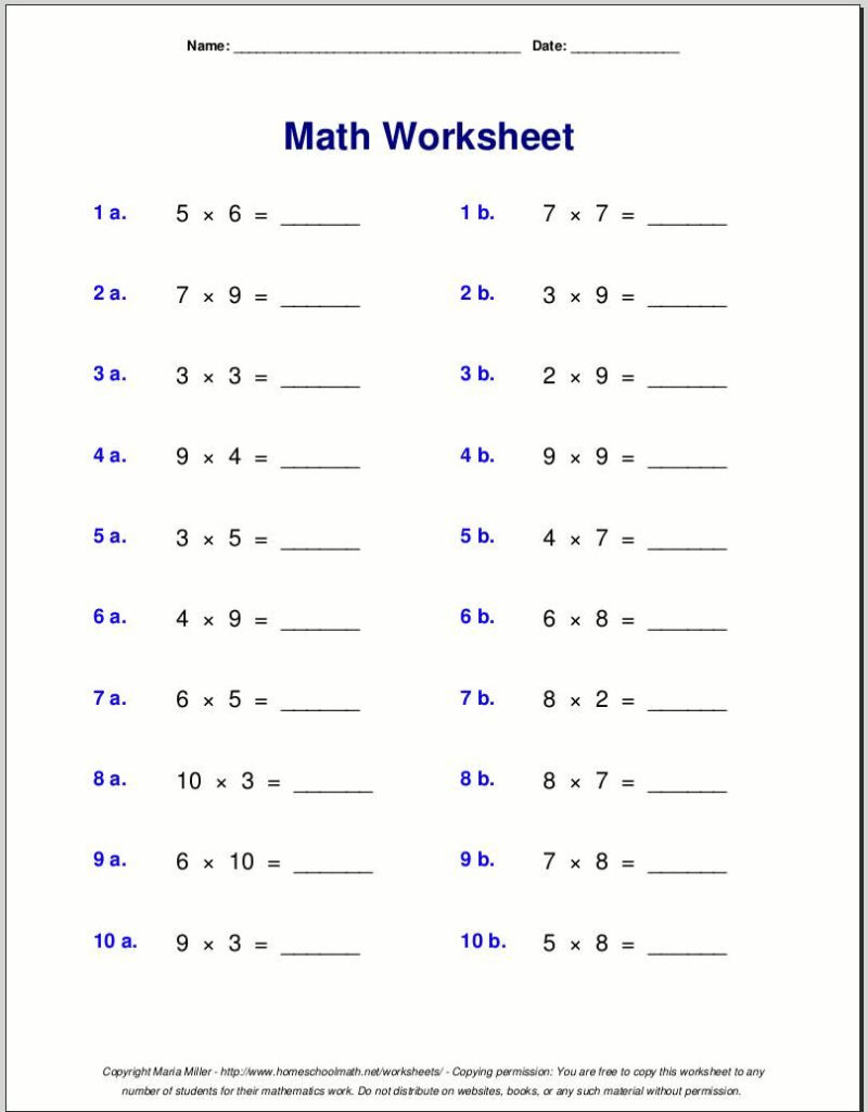 Multiplication Worksheets Grade 4 | 4Th Grade Math