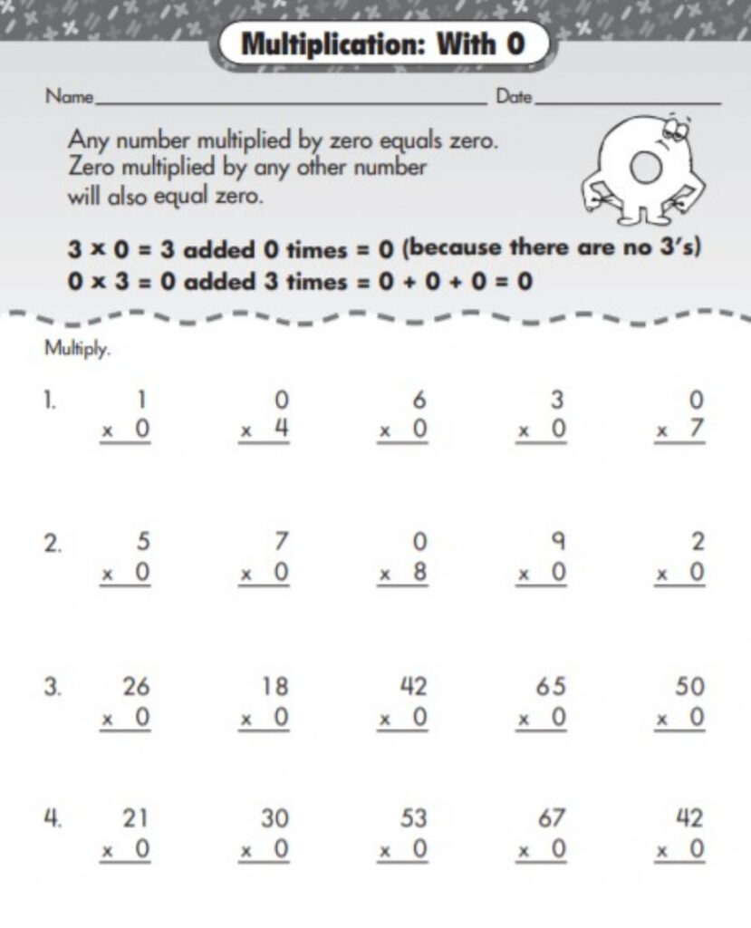Multiplicationzero Worksheet