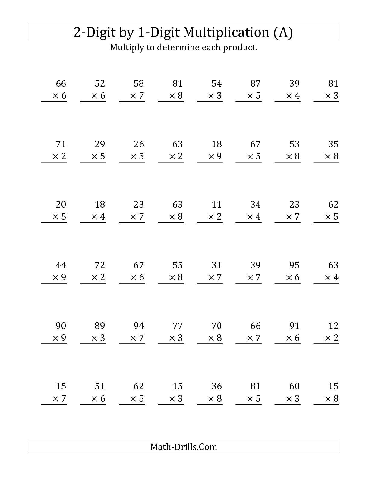 Multiplying A 2-Digit Numbera 1-Digit Number (A) Long