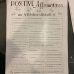 Positive Affirmations Worksheet. Something To Keep In Your