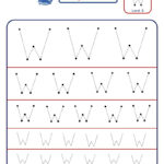 Preschool Letter W Tracing Worksheet   Different Sizes