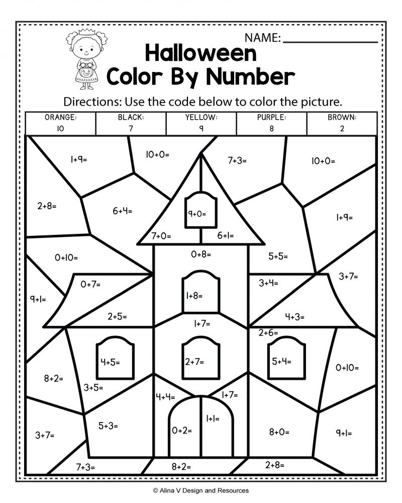 Printable Halloween Math Worksheets For 1St Grade
