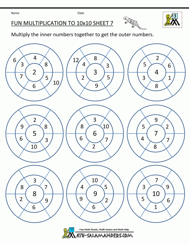 Printable Multiplication Sheets Fun Multiplication To 10X10