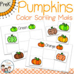 Pumpkins Color Sorting Mats And Worksheets | Color Sorting