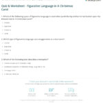 Quiz & Worksheet   Figurative Language In A Christmas Carol