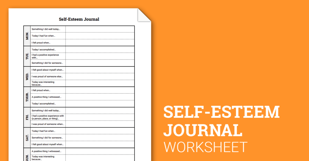 Self Esteem Journal (Worksheet) | Therapist Aid