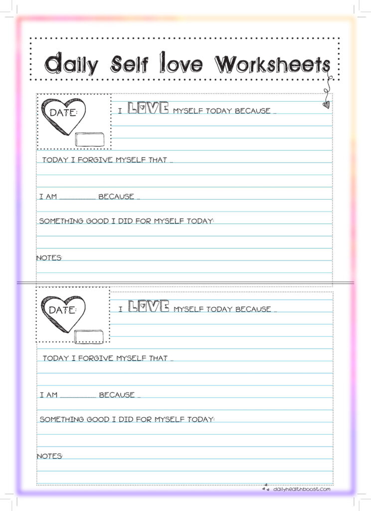 Self Love Worksheets I Find My Aspie Suffers From Low Self