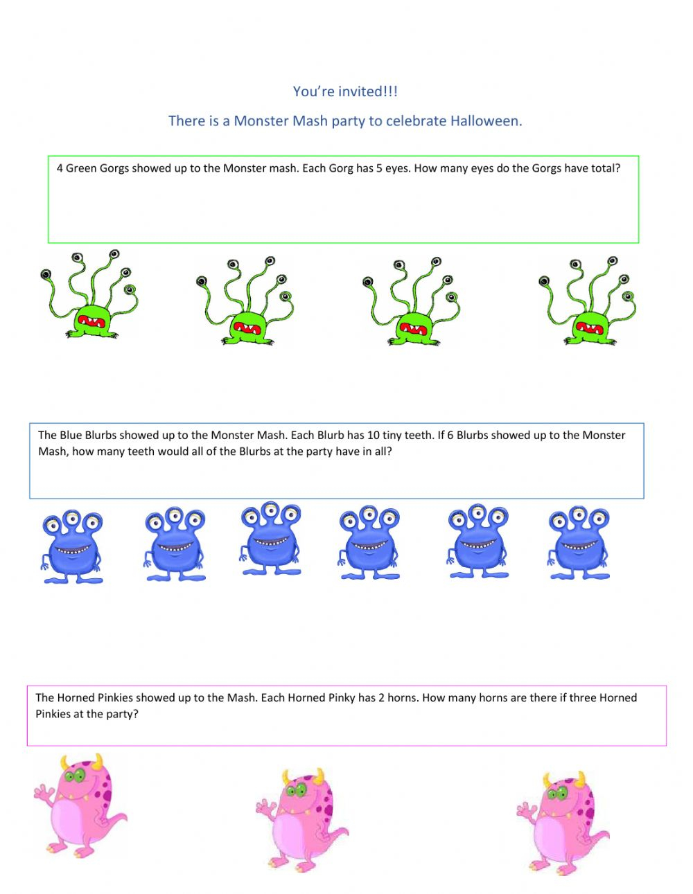 Skip Counting Halloween Worksheet