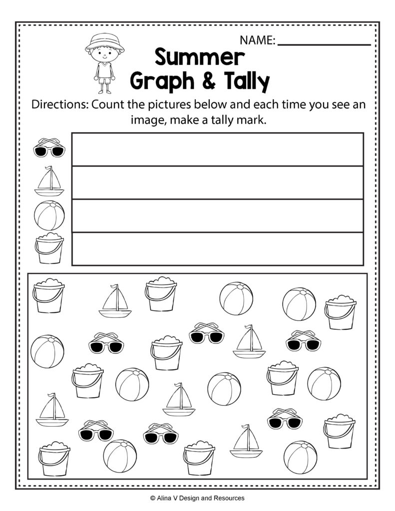 Summer Graph And Tally   Summer Math Worksheets And