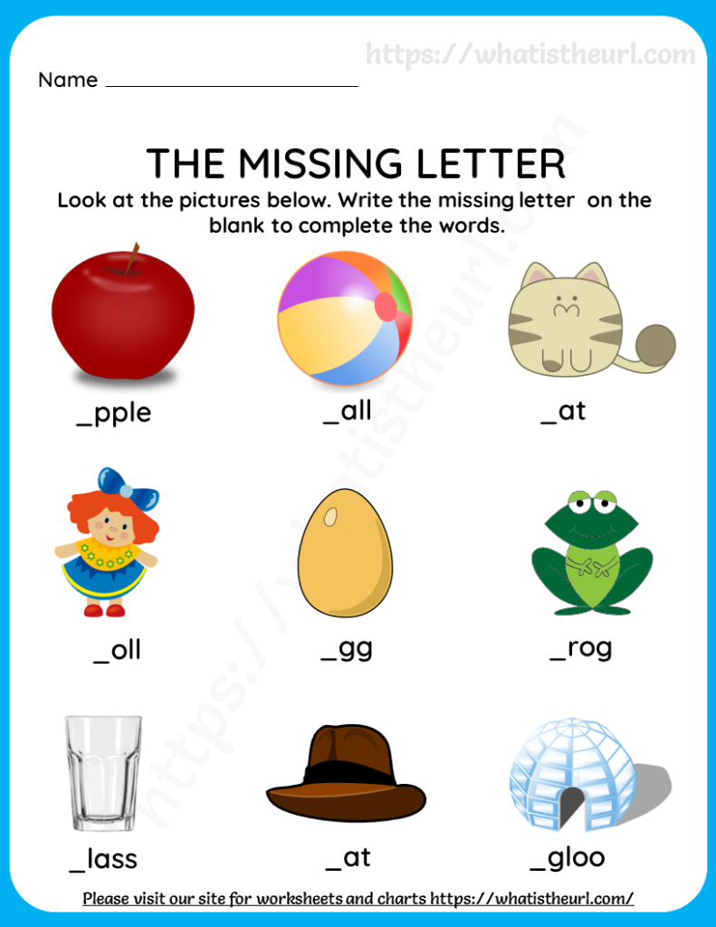 The Missing Letter Worksheets For Grade 1   Your Home Teacher