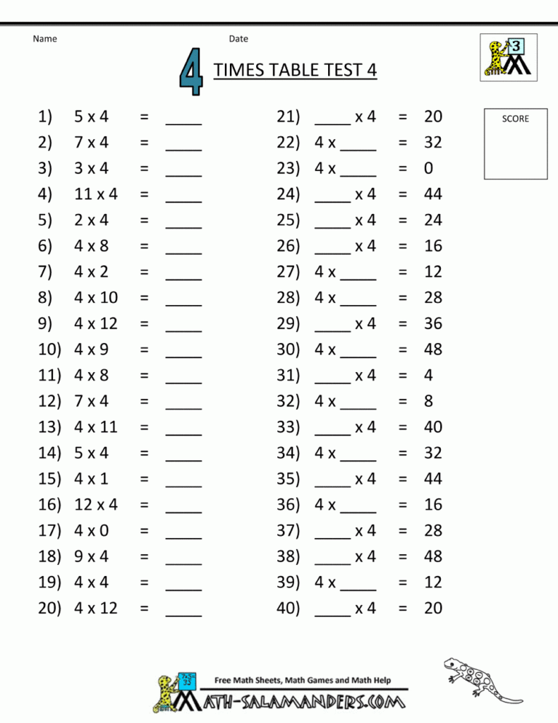 Times Table Tests   2 3 4 5 10 Times Tables | Math Practice