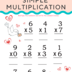 Valentine's Day Simple Multiplication | Worksheet