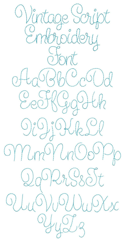 Vintage Script Font | Embroidery Fonts, Hand Embroidery