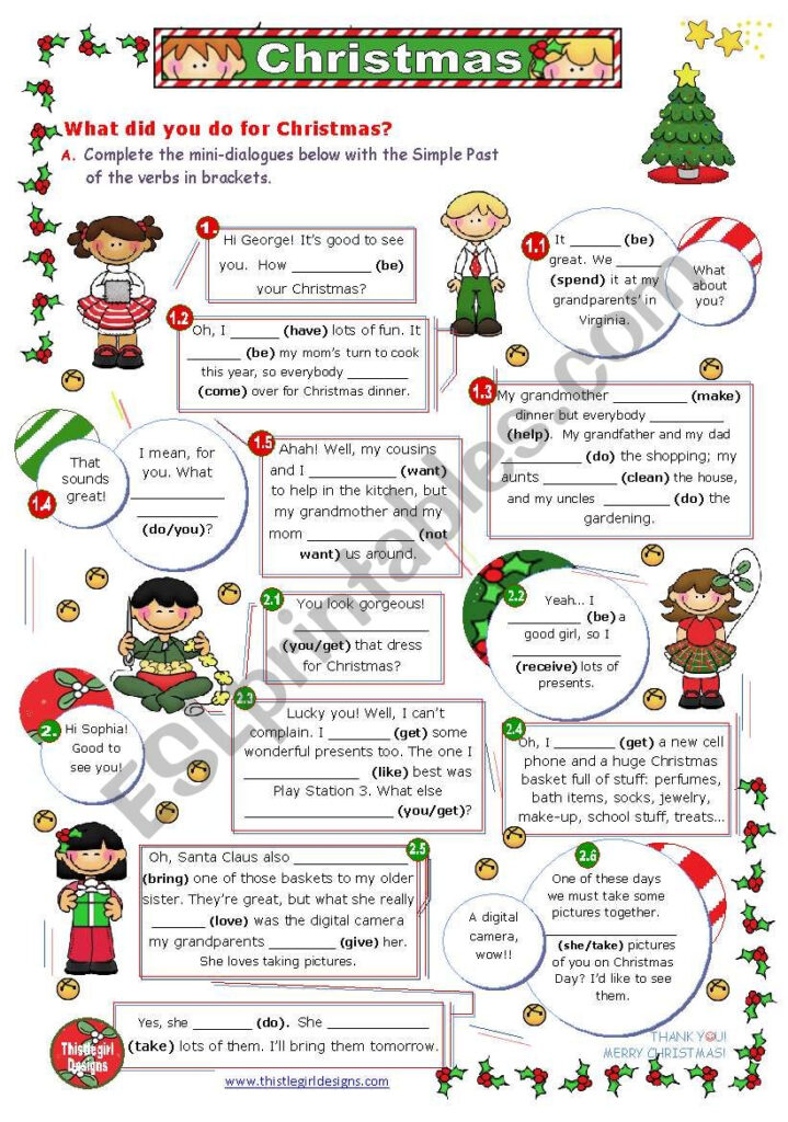 What Did You Do For Christmas?   Esl Worksheetmena22