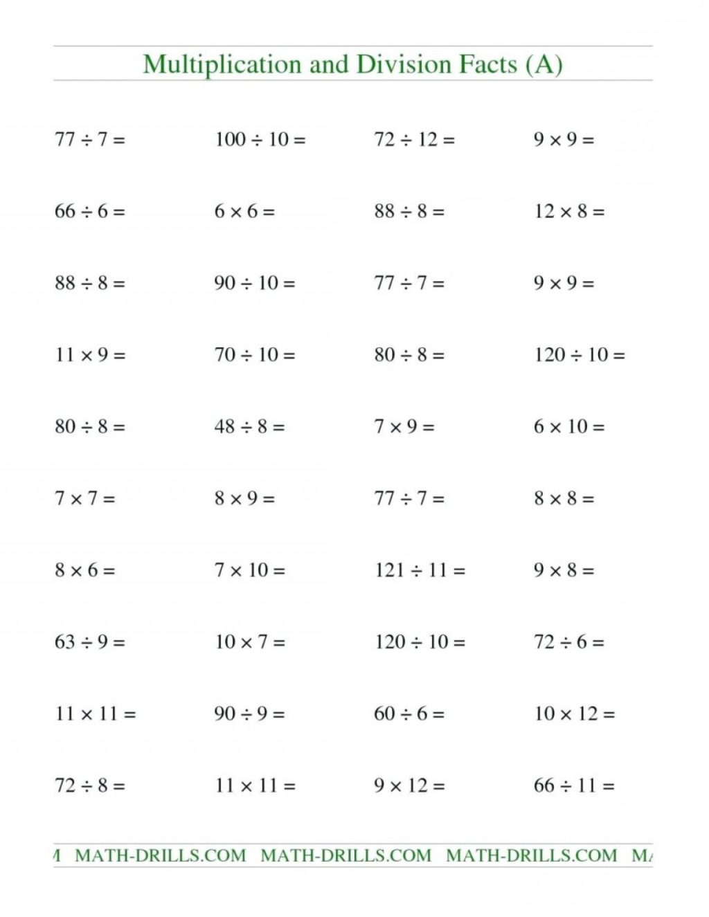 Worksheet ~ Divisionksheets Math Aids Free Printable