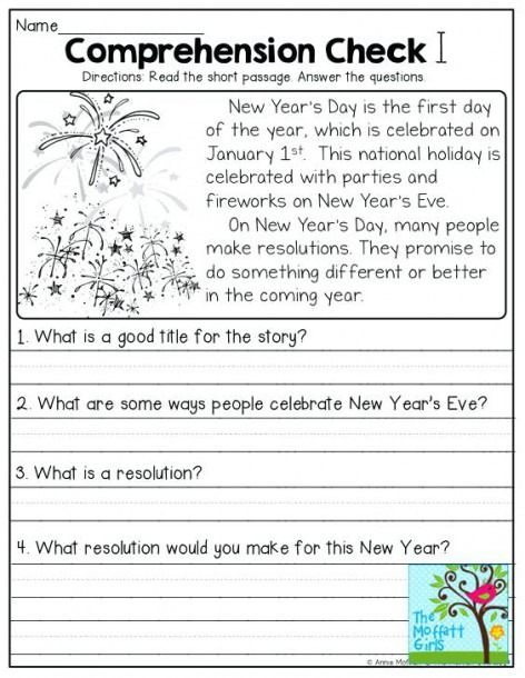 1st Grade Reading Worksheets For Christmas First 
