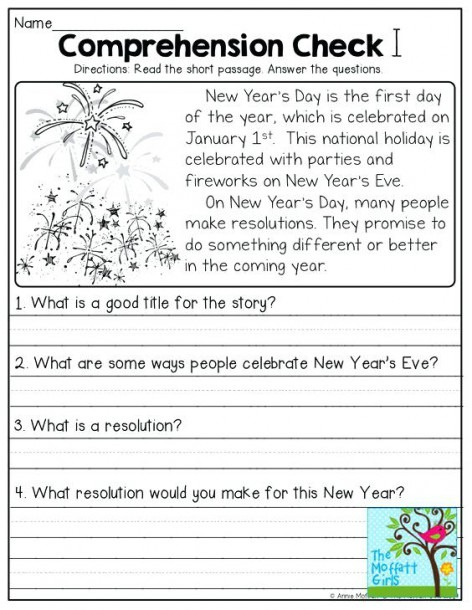 1st Grade Reading Worksheets For Christmas First 