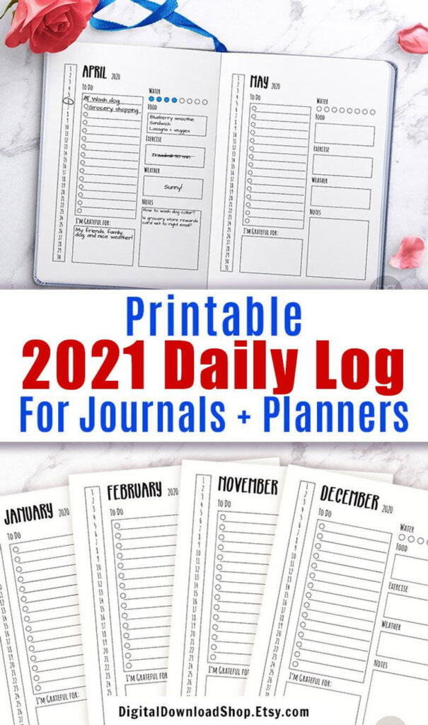 2021 Bullet Journal Daily Template Printable 2021 Daily