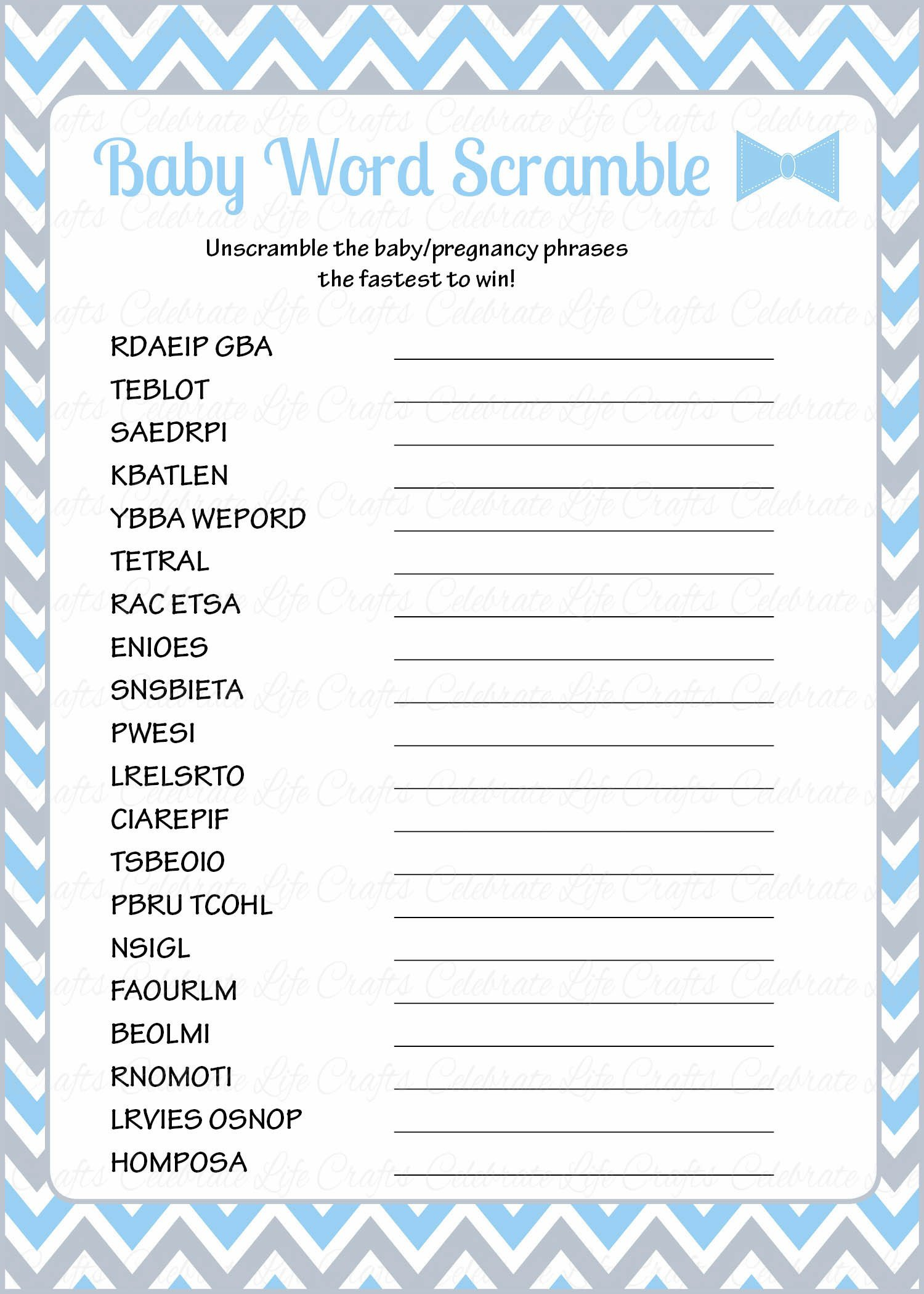 36 Adorable Baby Shower Word Scrambles KittyBabyLove