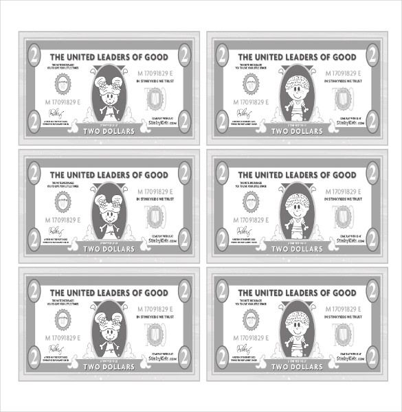 6 Play Money Templates PSD PDF Play Money Template 