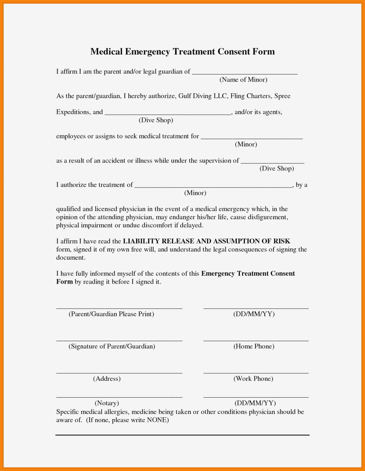 9 Medical Release Form For Grandparent Proposal Resume