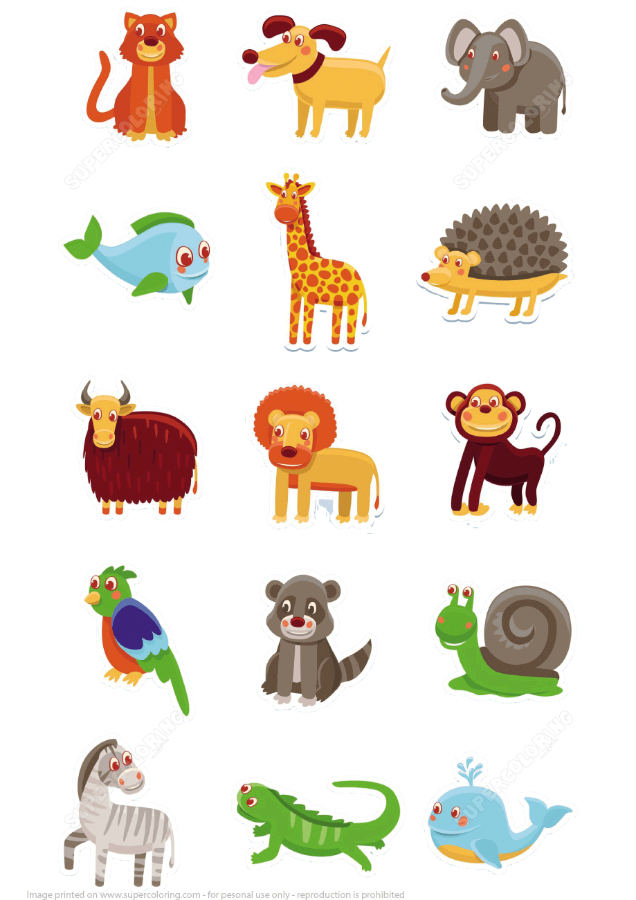 Animals Printable Stickers Free Printable Papercraft 
