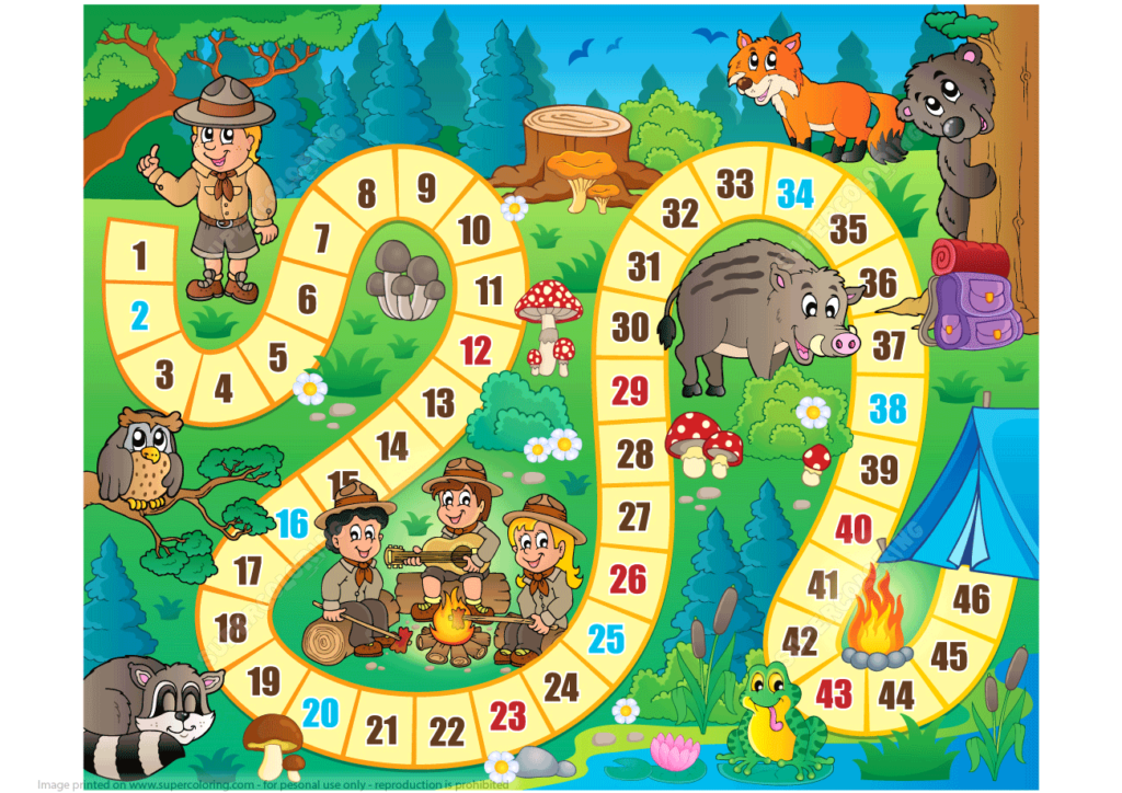 Camping Board Game Printable Template Free Printable