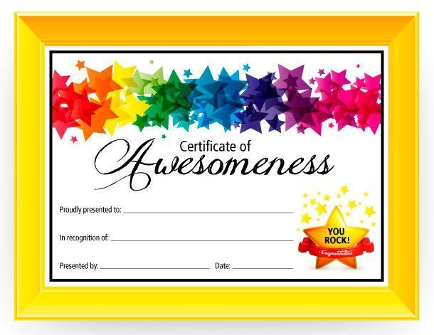 Certificate Of Awesomeness Dabbles Babbles Free 