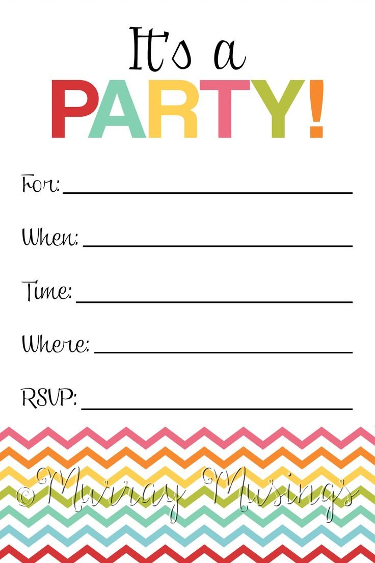 Chevron Fill In The Blank Birthday Party Invitation 