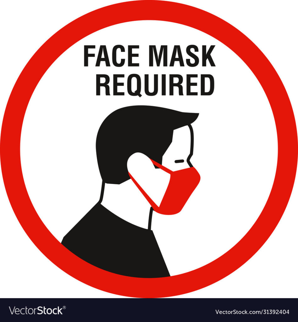 Face Mask Required Sign Protective Measures Vector Image