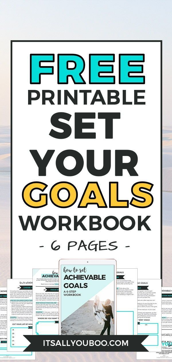 FREE Achievable Goals Workbook Workbook Motivation 